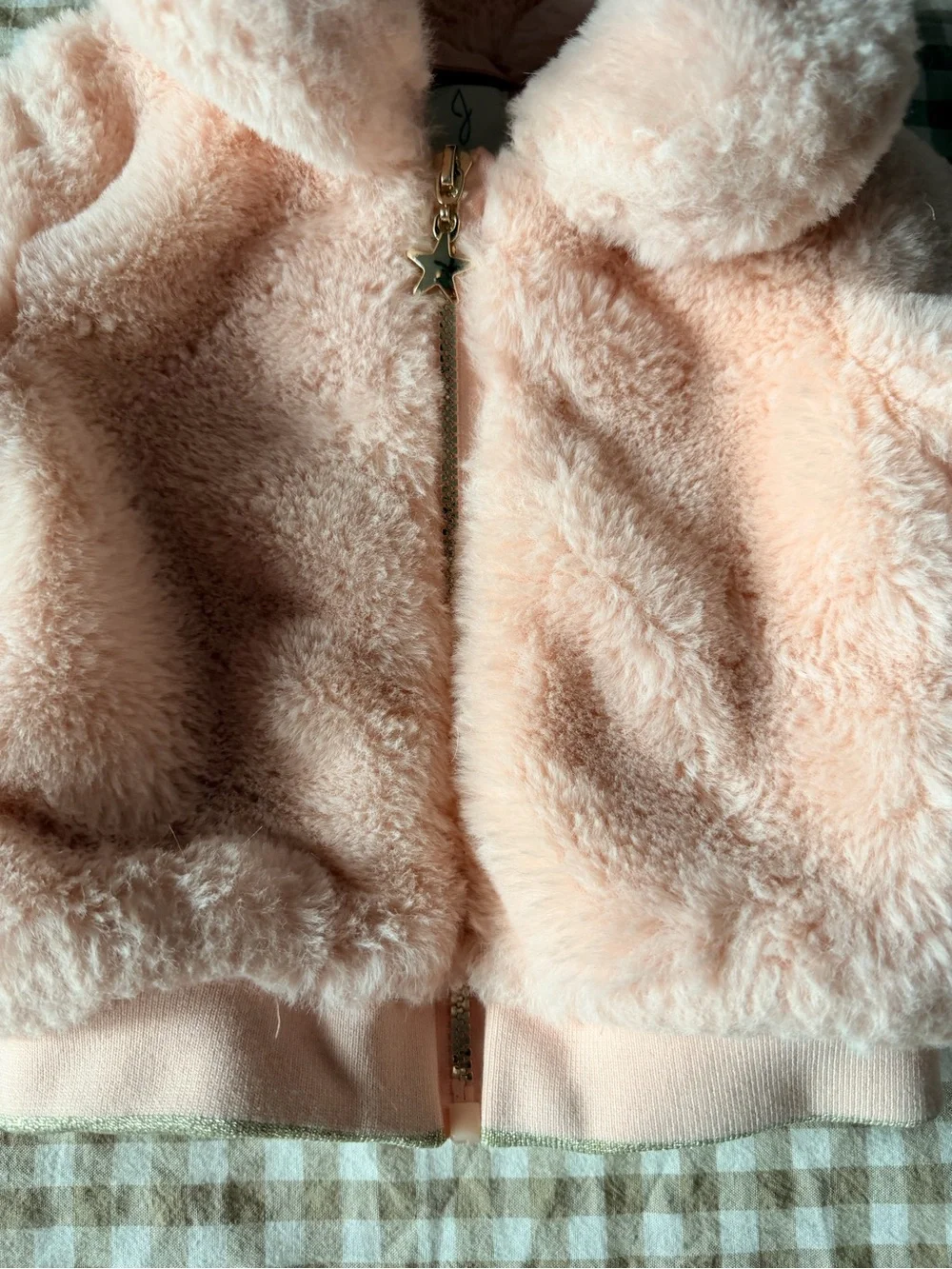 Joie Plush Faux-Fur Puffer Jacket in Blush Pink